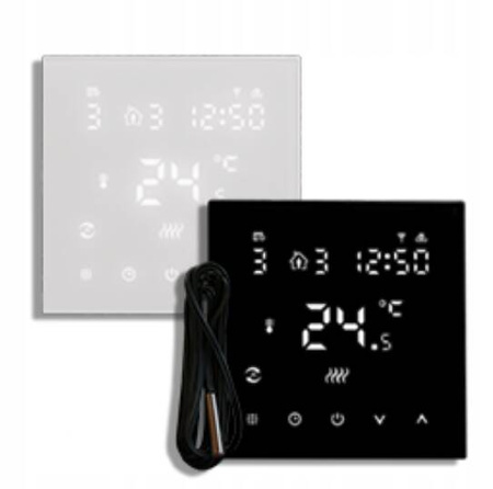 Sterownik pieca przewodowy WiFi Auraton 2YA Tuya podtynkowy biały