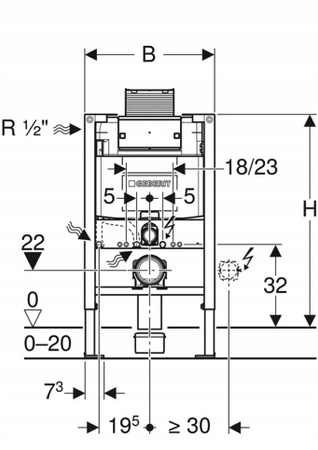 Stelaż podtynkowy do toalety Geberit Duofix Omega H82 cm 111.003.00.2 