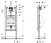 GEBERIT Element montażowy Duofix Basic do pisuaru 130cm