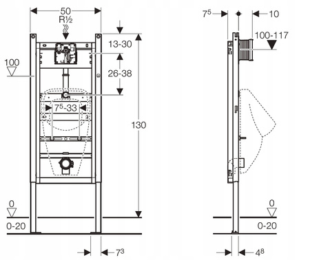 GEBERIT Element montażowy Duofix Basic do pisuaru 130cm