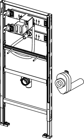 TECEprofil stelaż podtynkowy do pisuaru z obudową zaworu U 1, wysokość montażowa 1120 mm