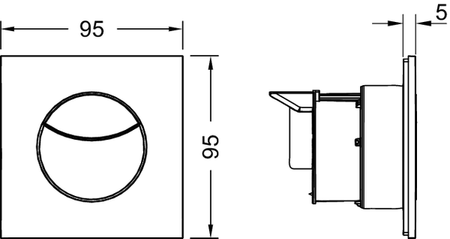TECEflushpoint przycisk spłukujący z tworzywa, spłukiwanie dwoma ilościami wody, kwadratowa obudowa przycisku chrom 9240979
